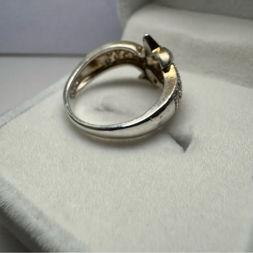 ROSS-SIMONS Dolphin 925 Sterling Silver CZ Ring Size 7.75